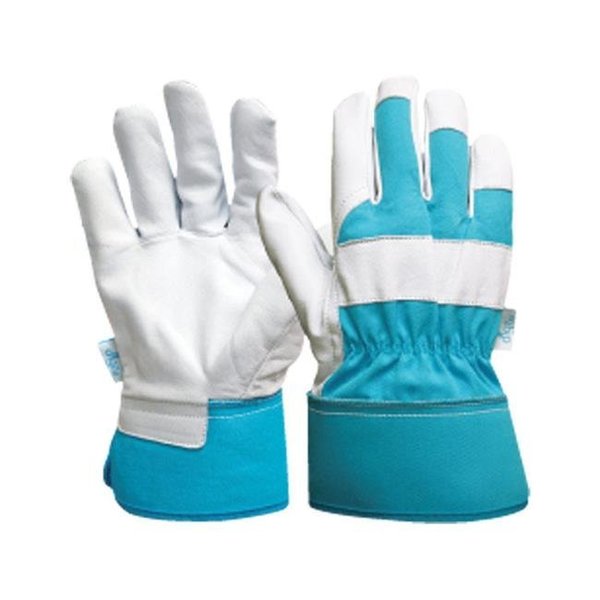 Patioplus Womens Goatskin Leather Gardening Gloves - Blue  Small PA708750
